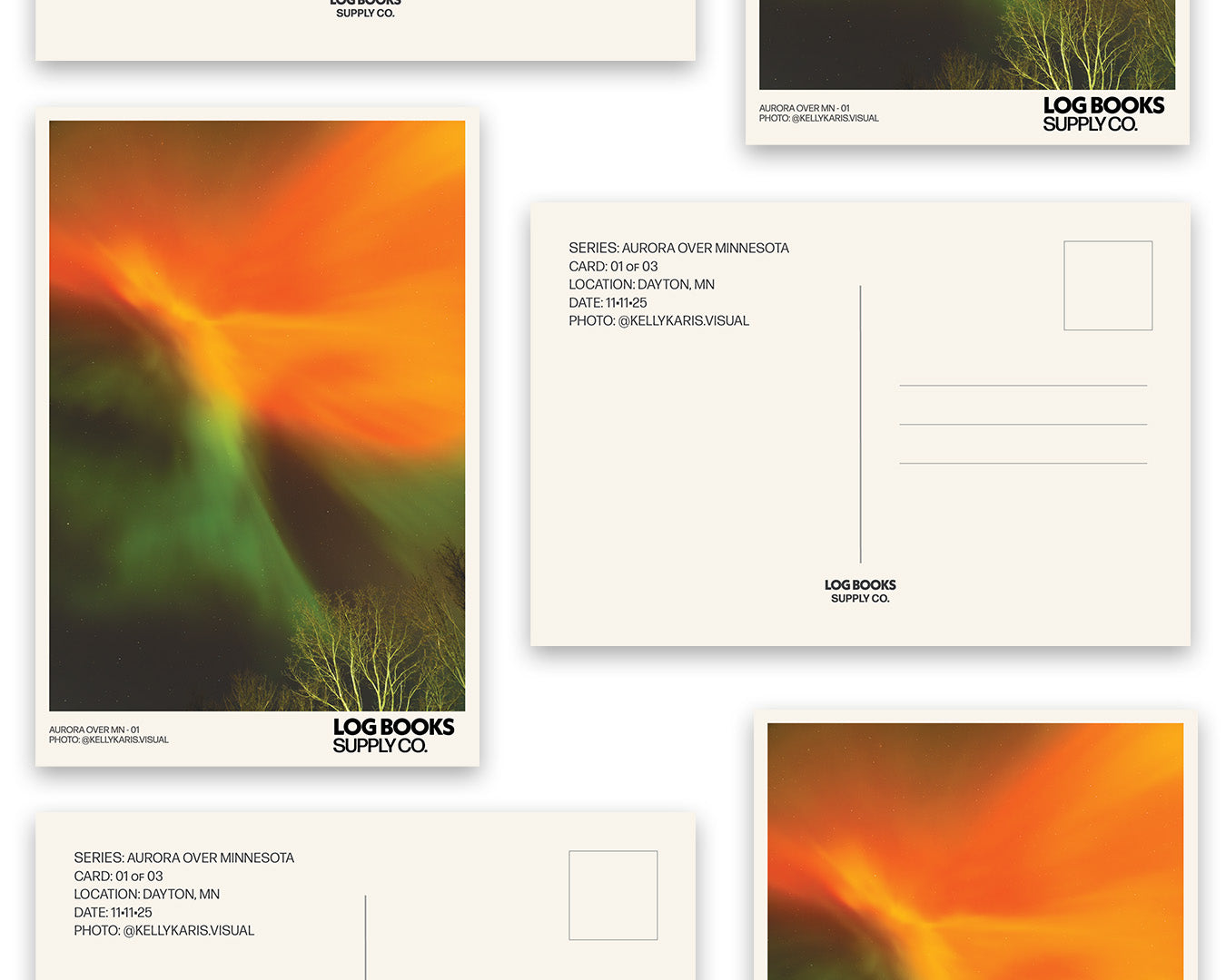 Postcard with northern lights photography