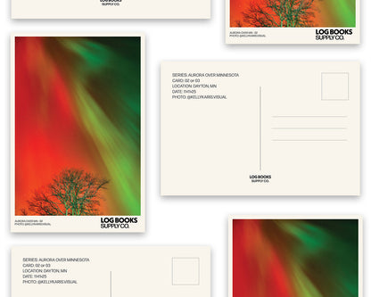 Postcard series with aurora borealis photography